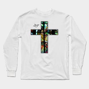 Stain Glass Cross Long Sleeve T-Shirt